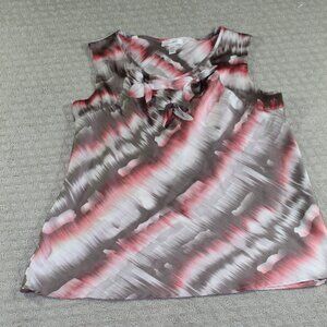 Dress Barn Brown Cream and Peach Top